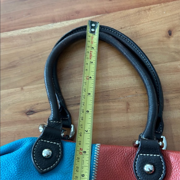 Multicolored Patchwork High Quality Pebbled Leather Purse - Picture 7 of 17